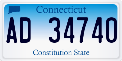 CT license plate AD34740
