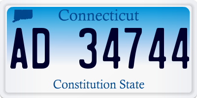 CT license plate AD34744