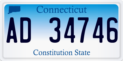 CT license plate AD34746