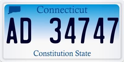 CT license plate AD34747