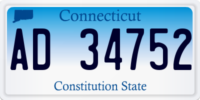 CT license plate AD34752
