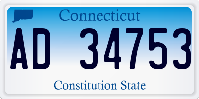 CT license plate AD34753