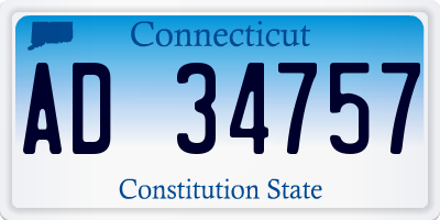 CT license plate AD34757
