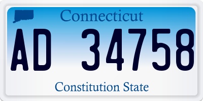 CT license plate AD34758