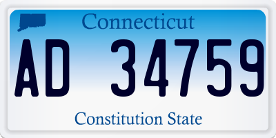 CT license plate AD34759