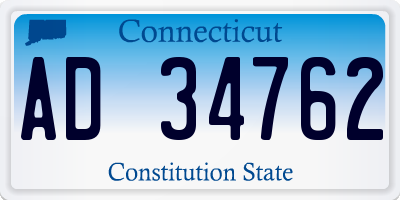 CT license plate AD34762