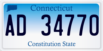 CT license plate AD34770
