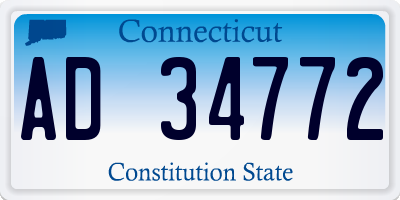 CT license plate AD34772