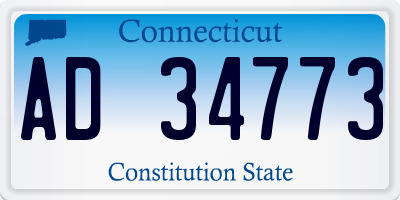 CT license plate AD34773