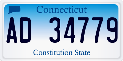 CT license plate AD34779
