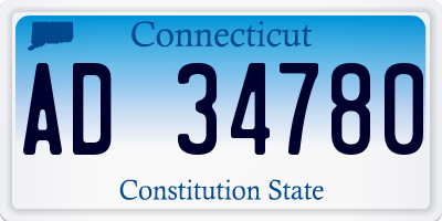 CT license plate AD34780