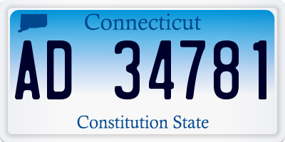 CT license plate AD34781