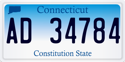 CT license plate AD34784