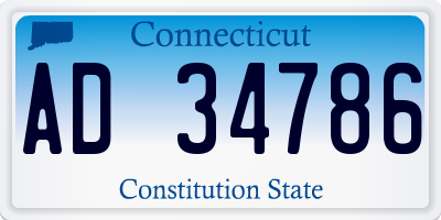 CT license plate AD34786
