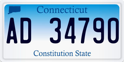 CT license plate AD34790
