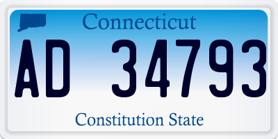 CT license plate AD34793