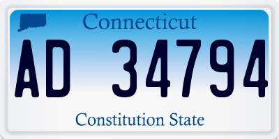 CT license plate AD34794