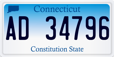 CT license plate AD34796