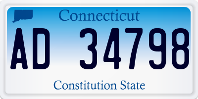 CT license plate AD34798