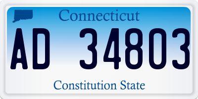 CT license plate AD34803