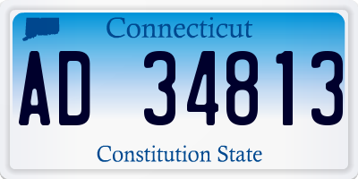 CT license plate AD34813