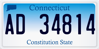 CT license plate AD34814