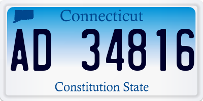 CT license plate AD34816