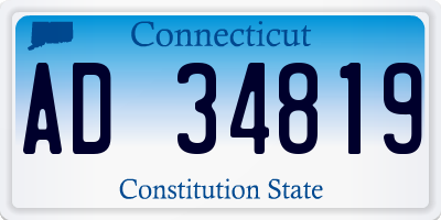 CT license plate AD34819
