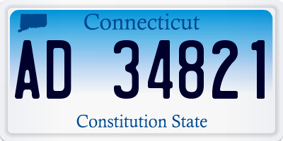 CT license plate AD34821