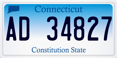 CT license plate AD34827