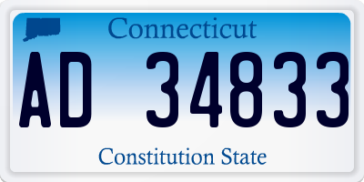 CT license plate AD34833
