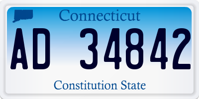 CT license plate AD34842