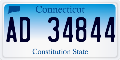 CT license plate AD34844