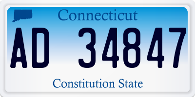 CT license plate AD34847