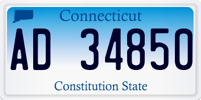 CT license plate AD34850