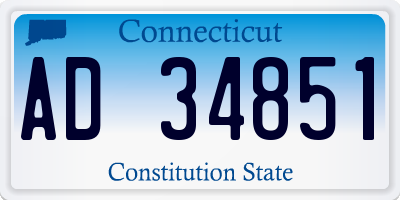 CT license plate AD34851