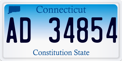 CT license plate AD34854