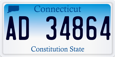 CT license plate AD34864