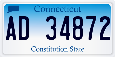 CT license plate AD34872