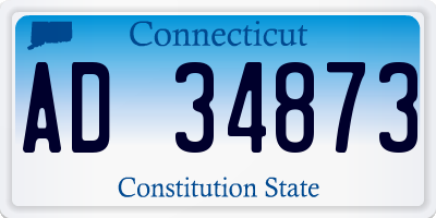 CT license plate AD34873