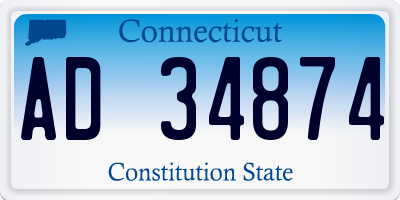 CT license plate AD34874