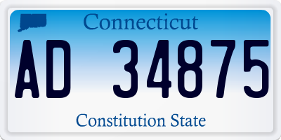 CT license plate AD34875
