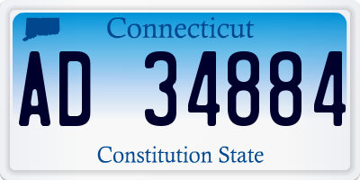 CT license plate AD34884