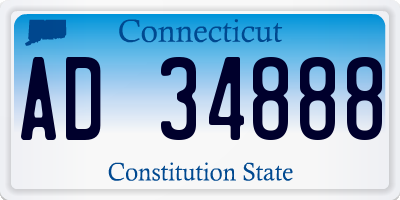 CT license plate AD34888