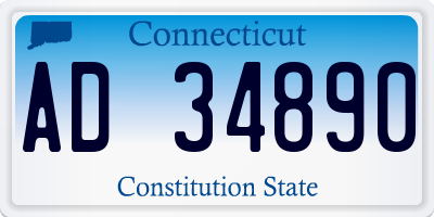 CT license plate AD34890