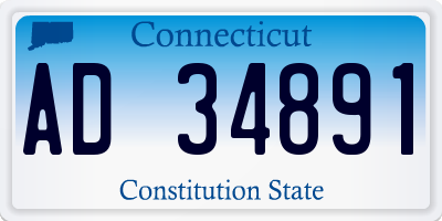 CT license plate AD34891