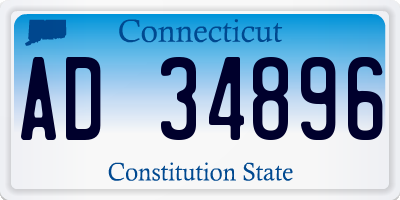 CT license plate AD34896