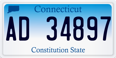 CT license plate AD34897