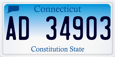 CT license plate AD34903
