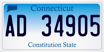 CT license plate AD34905